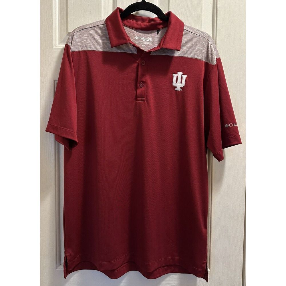 Men's Columbia Golf Omni-Wick Indiana Hoosiers Polyester Short-Sleeve Polo L